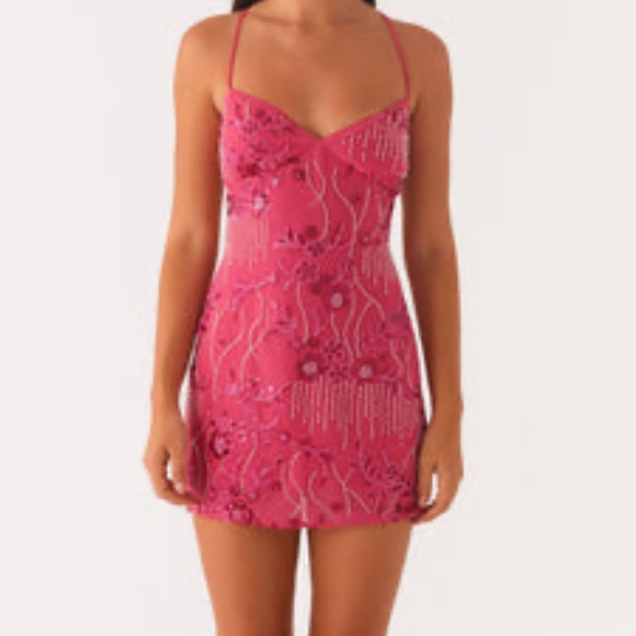 Peppermayo Fuchsia Sequin Cami Dress - Picture 3 of 3